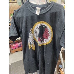 Washington Redskins Logo With Players Names T Shirt Black Size L